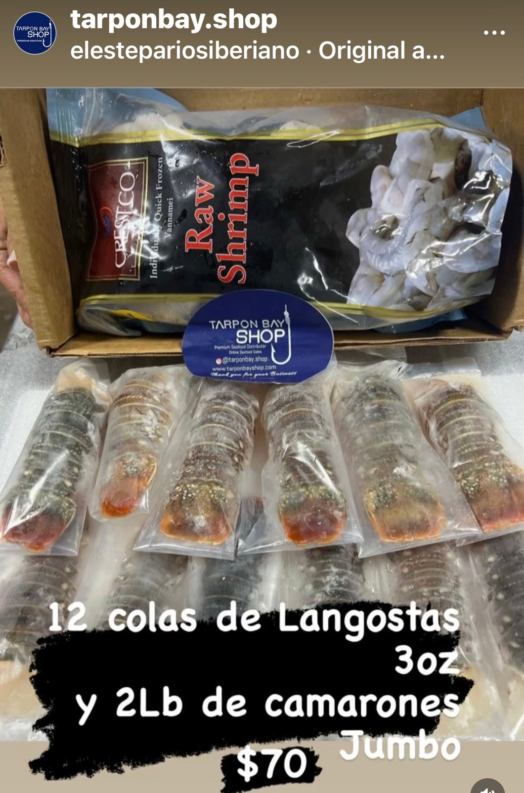 ••Lobster tails (12) 3 oz plus 2 lbs of jumbo shrimp